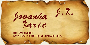 Jovanka Karić vizit kartica